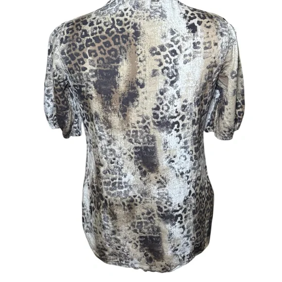 Calvin Klein Leopard Print V-Neck Women's Top Size M - Picture 7 of 15